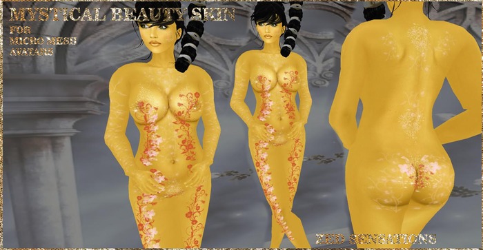  Zed Sensations*.Mystical Beauty skin yellow for magical micro mesh pixie avatars
