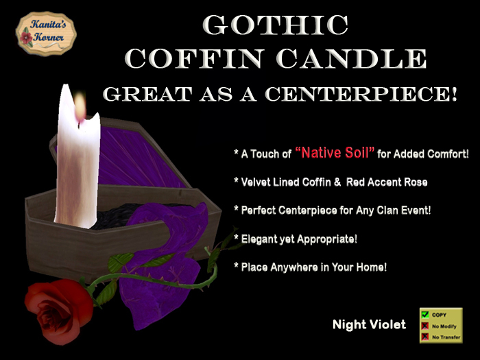 KK* Gothic Coffin Candle - Red