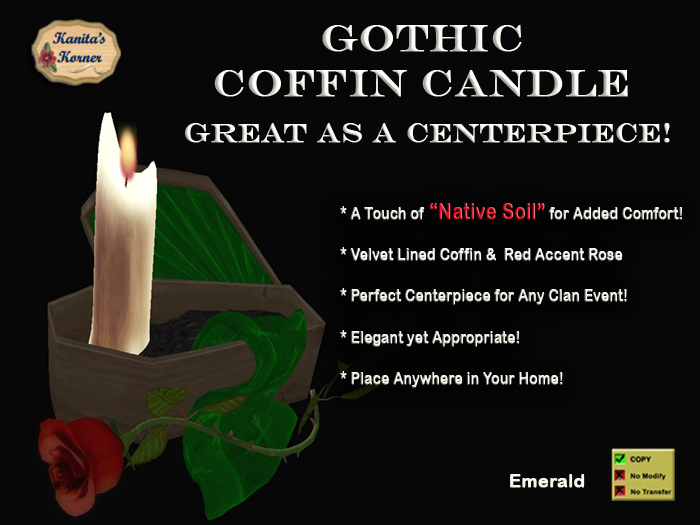 KK* Gothic Coffin Candle - Red
