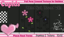 *Cupids Textures * 12 PRINTED BLACK TRIMMED WALLS
