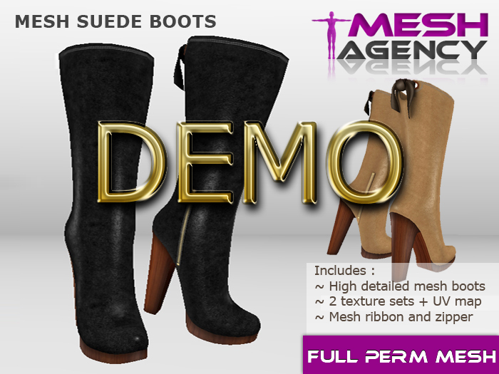 Mesh suede boots - FULL PERM - {DEMO}