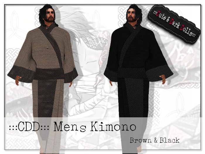 :::CDD:::Mens Kimono Grey & Blue Light