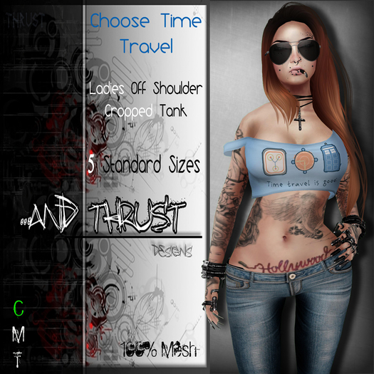 .::AnD ThrusT::. -Choose Time Travel- Ladies Off Shoulder Tank