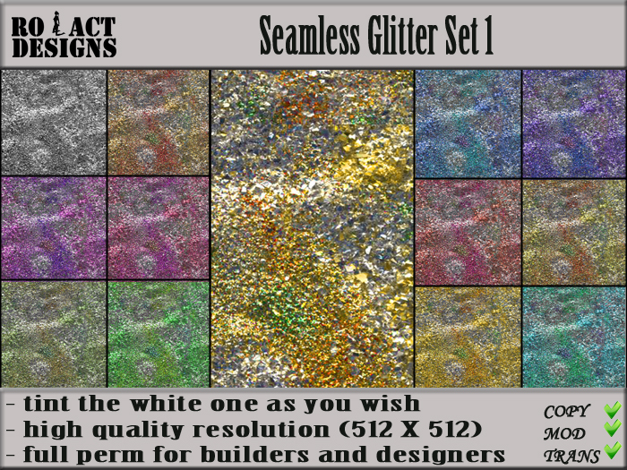 Ro!Act Designs 12 Seamless Glitter Set 1
