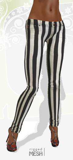 LiF Mesh striped Pant *black*