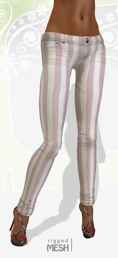 LiF Mesh striped Pant *pink*