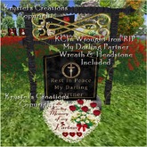 KC17 Wrought Iron RIP My Darling Partner Headstone (Rezz Me)