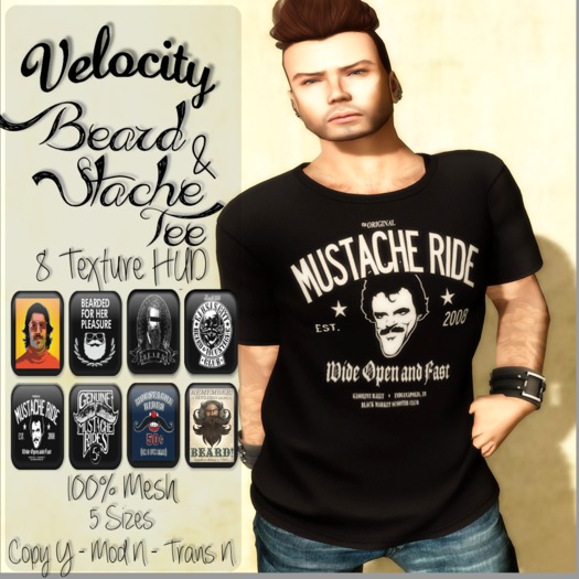 VELOCITY Beard & Stache Tee