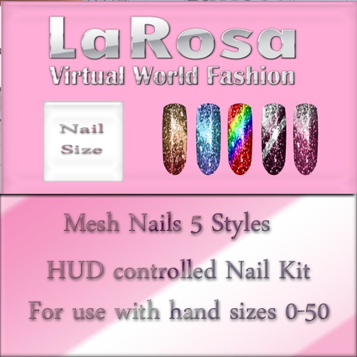 LaRosa Mesh Nail MultiColorGlitter