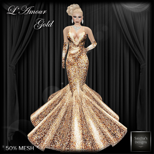 SAS - L'Amour Gold Gown (Mesh)