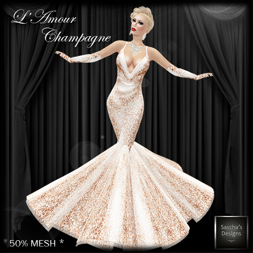 SAS - L'Amour Champagne Gown (Mesh) 