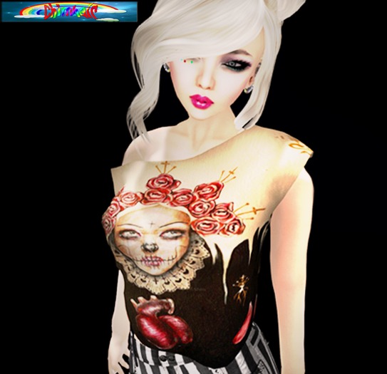 %ChimHair% Mesh Top Muerte with Roses