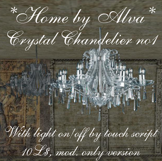 *HOME by Alva* "Crystal" chandelier no 1, with light script, -50%