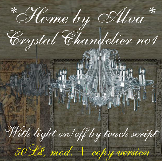 *HOME by Alva* Crystal chandelier no 1, MOD. + COPY version, with light script, -50%