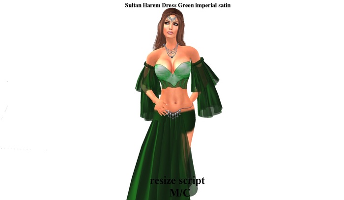 Sultan Harem Dress Green imperial satin