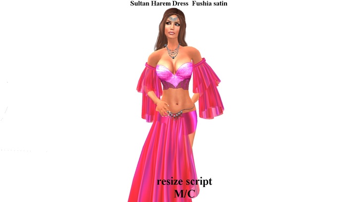 Sultan Harem Dress  Fushia satin