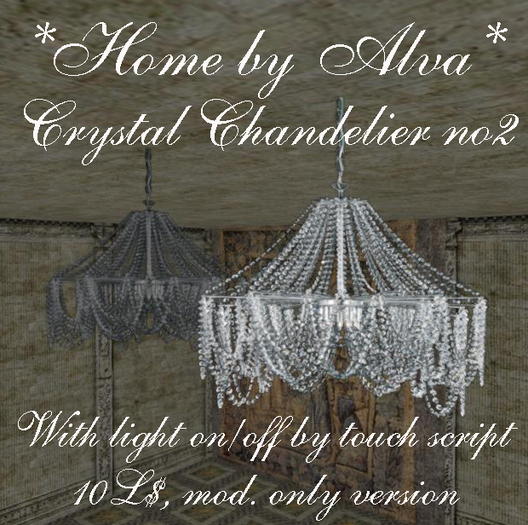 *HOME by Alva* Crystal chandelier no2, with light script, -50%