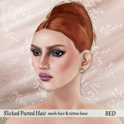 p.c; Slicked Parted Hair Bun - Red