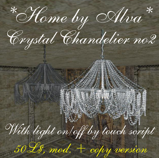 *HOME by Alva* Crystal chandelier no2, MOD. + COPY version, with light script, -50%