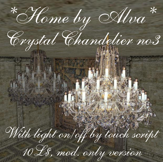 *HOME by Alva* Crystal chandelier no3, with light script, -50%