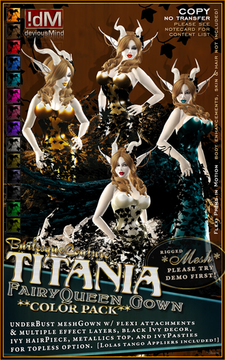 !dM deviousMind: "Titania" **COLOR PACK** FairyQueen Gown