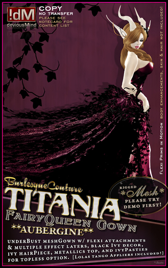 !dM deviousMind: "Titania" **AUBERGINE** FairyQueen Gown