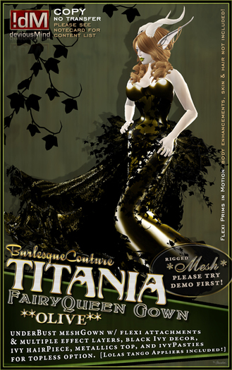 !dM deviousMind: "Titania" **OLIVE** FairyQueen Gown