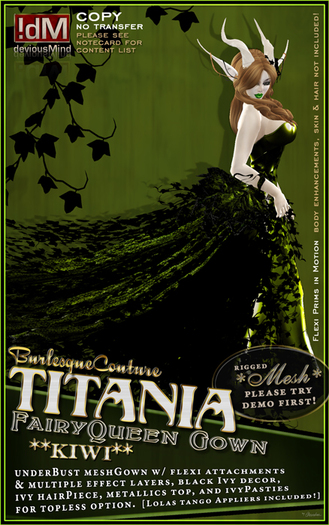 !dM deviousMind: "Titania" **KIWI** FairyQueen Gown