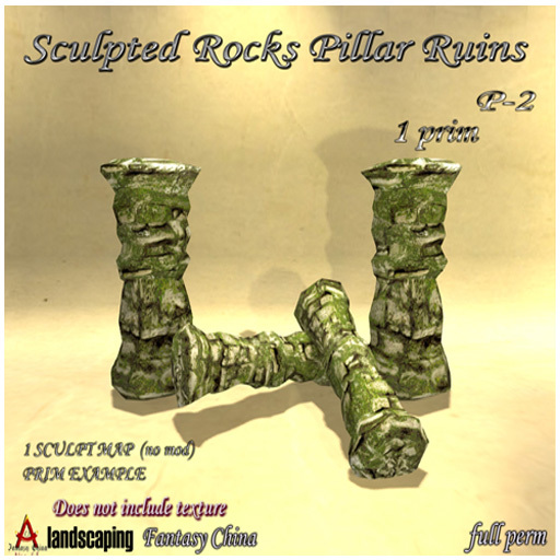 Sculpted Rocks Pillar Ruins 2 full perm 
