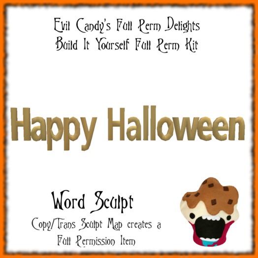 Happy Halloween Word Sculpt Map 