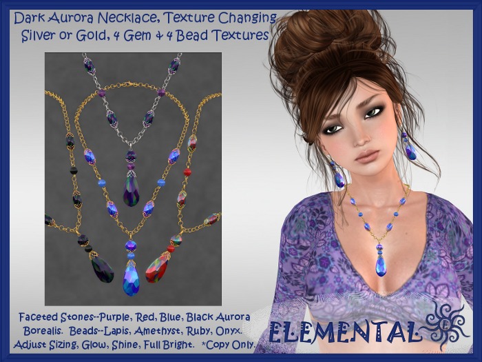 ELEMENTAL DARK AURORA NECKLACE, TEXTURE CHANGING