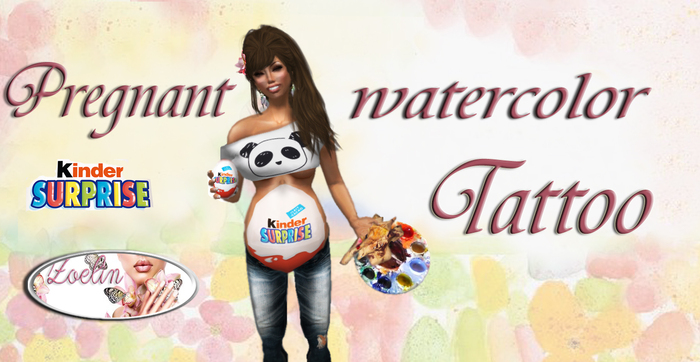 Pregnant watercolor tattoo