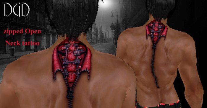 Zipped Neck Tattoo