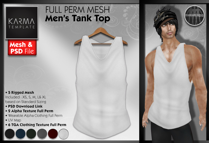 Karma Template - FULL PERM MESH Men Tank Top