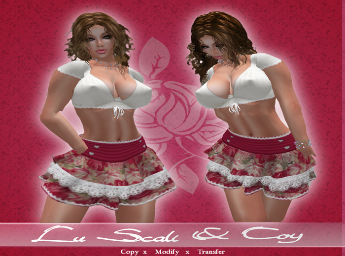 .:LS:.Fresh Flowers Mesh_Ruffled Skirt top Applier