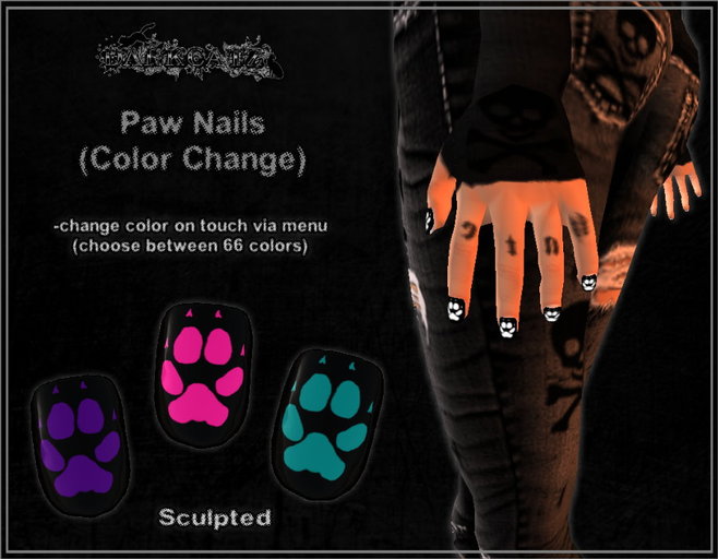 ::DarKCatZ:: Paw Nails (Color Change)