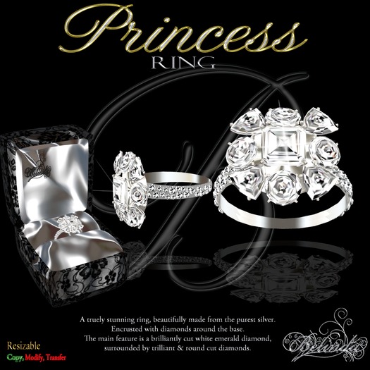 Princess - Ring - White Diamonds/Silver