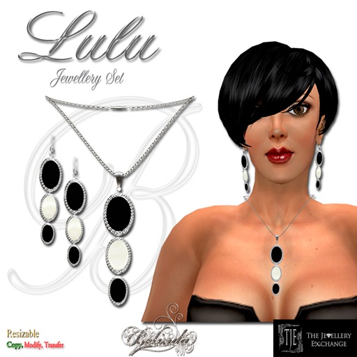 Ivanna - Silver/Onyx - Necklace & Earrings Set