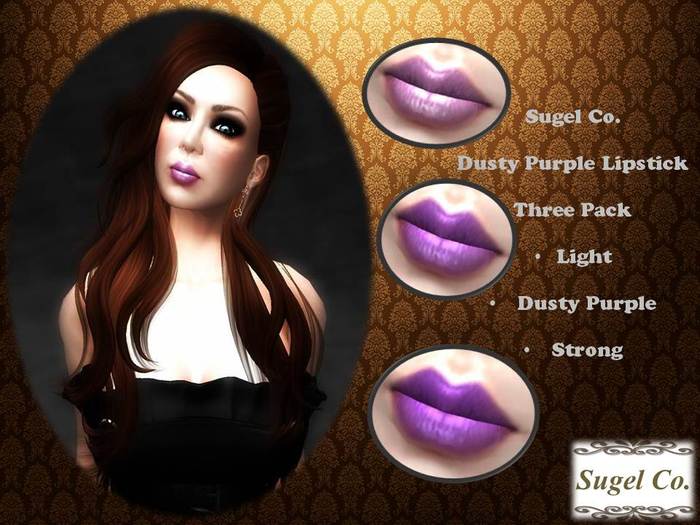 Sugel Co.- Dusty Purple Lipsticks- 3 pack