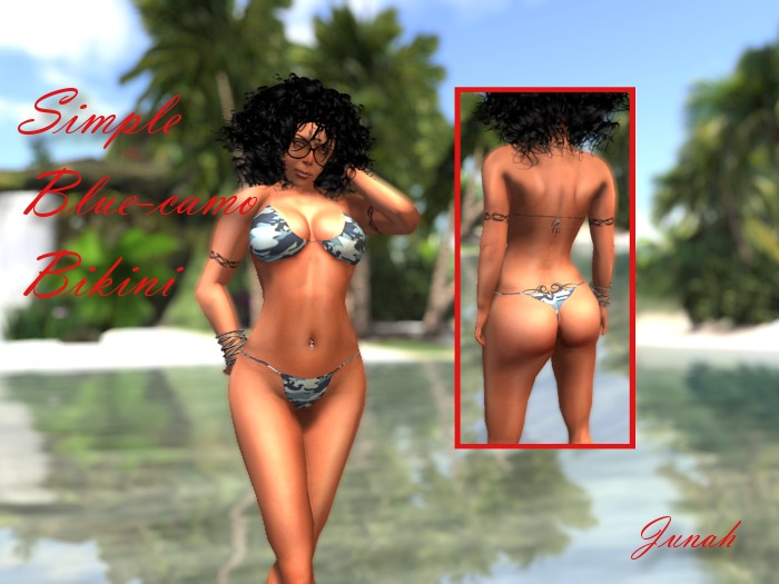 *Junah's * SImple Blue-camo Bikini