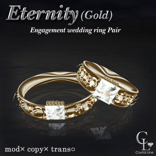 ((Crystal line))Eternity ring set[GOLD]