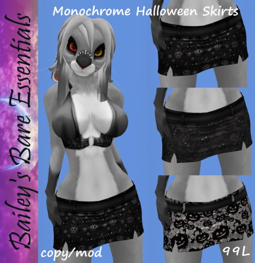[BBE] Monochrome Halloween Skirts