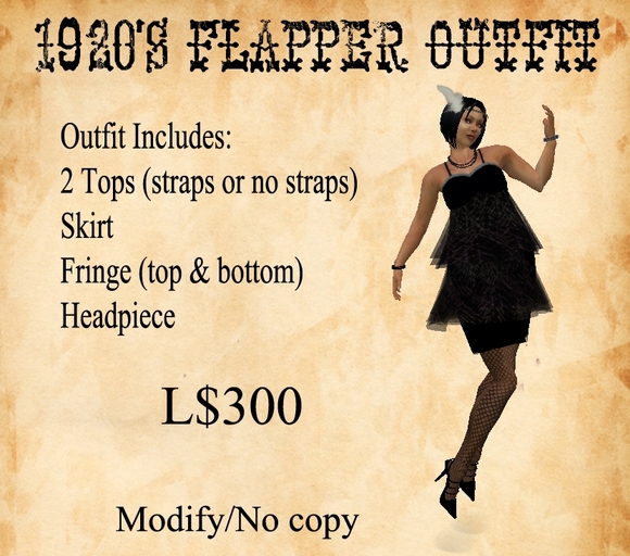 1920's Flapper Outfit Black