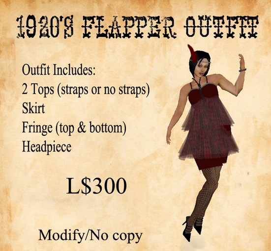 1920's Flapper Outfit Dark Red