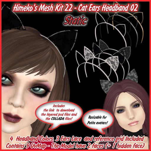 [DEMO]Himeko's Mesh Kit 22 - Cat Ears Headband 02