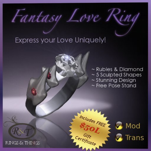 {R&T} Fantasy Love Ring - Ruby