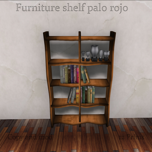 Second Life Marketplace furniture shelf palo rojo