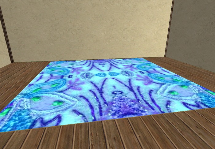 afombra azul y verde