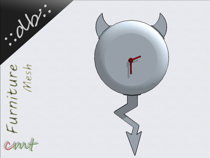 ::db furniture:: Analog Devil Clock Clock grey/red