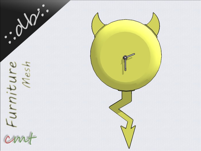 ::db furniture:: Analog Devil Clock Clock yellow/wht 